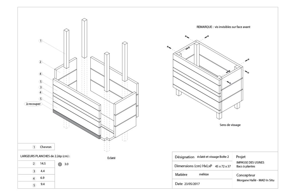 plan de construction du bac à végétaux